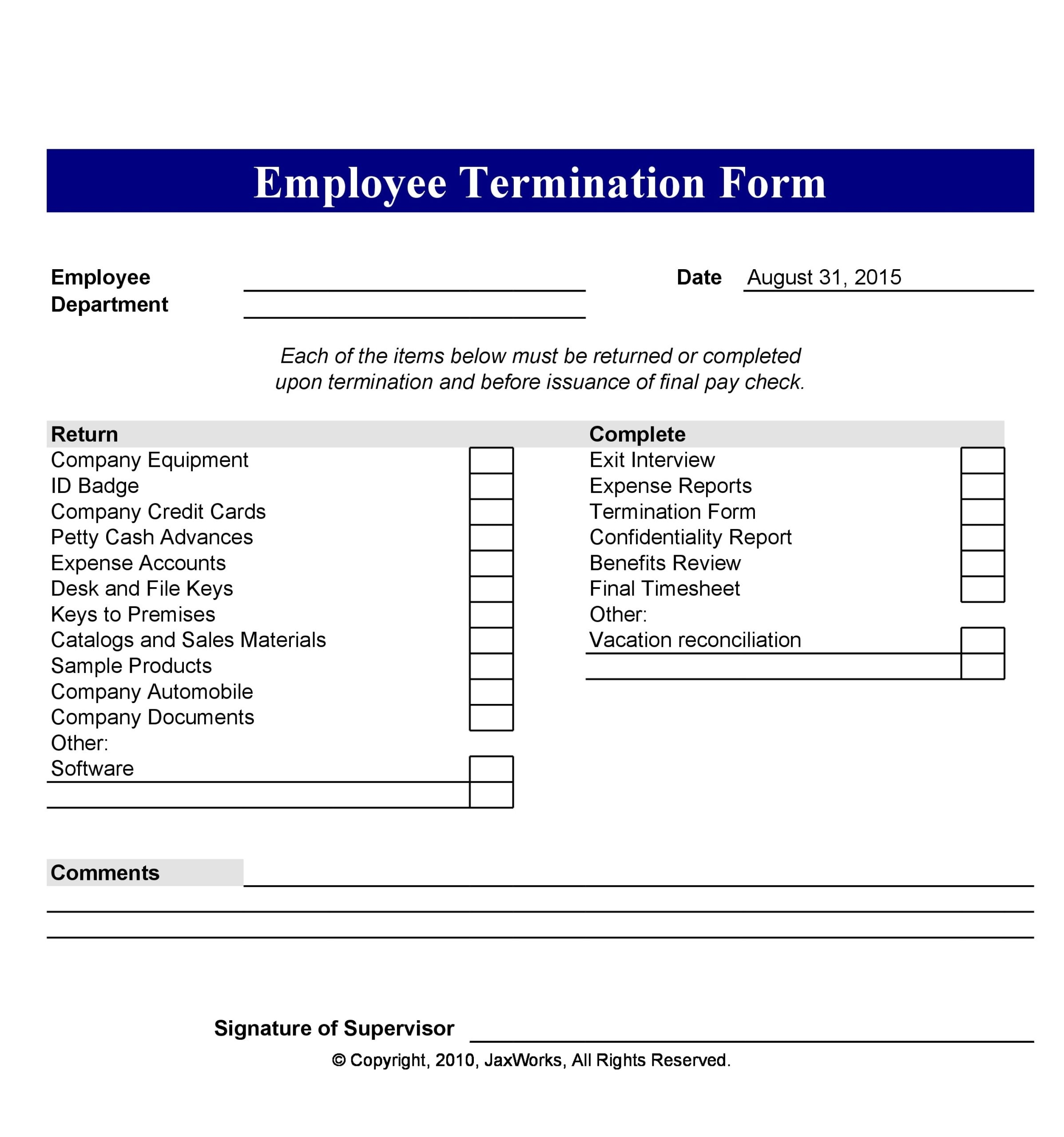 30 Best Employee Termination Forms u0026 Letter Templates 