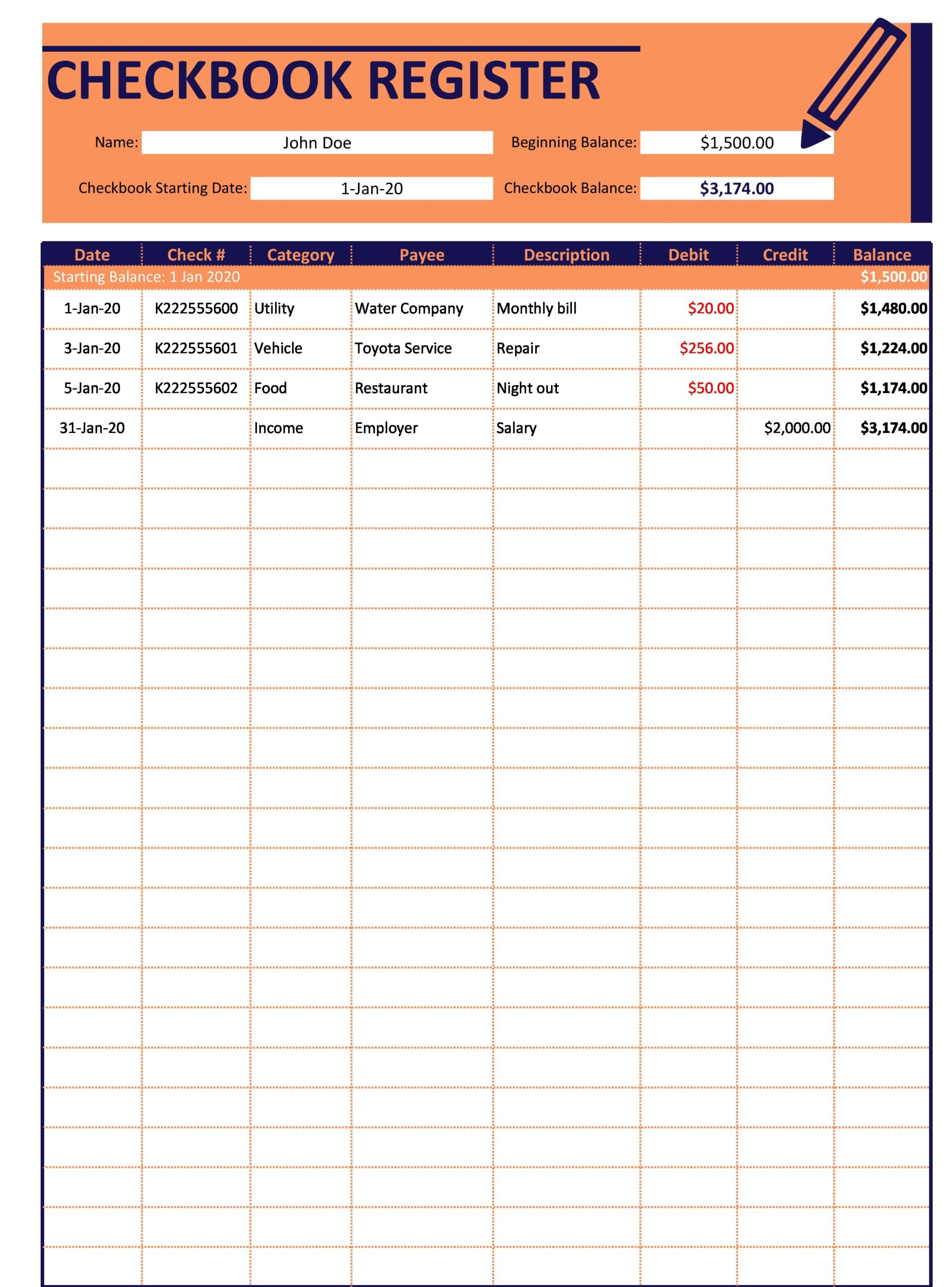 30 Printable Check Register Templates Excel TemplateArchive