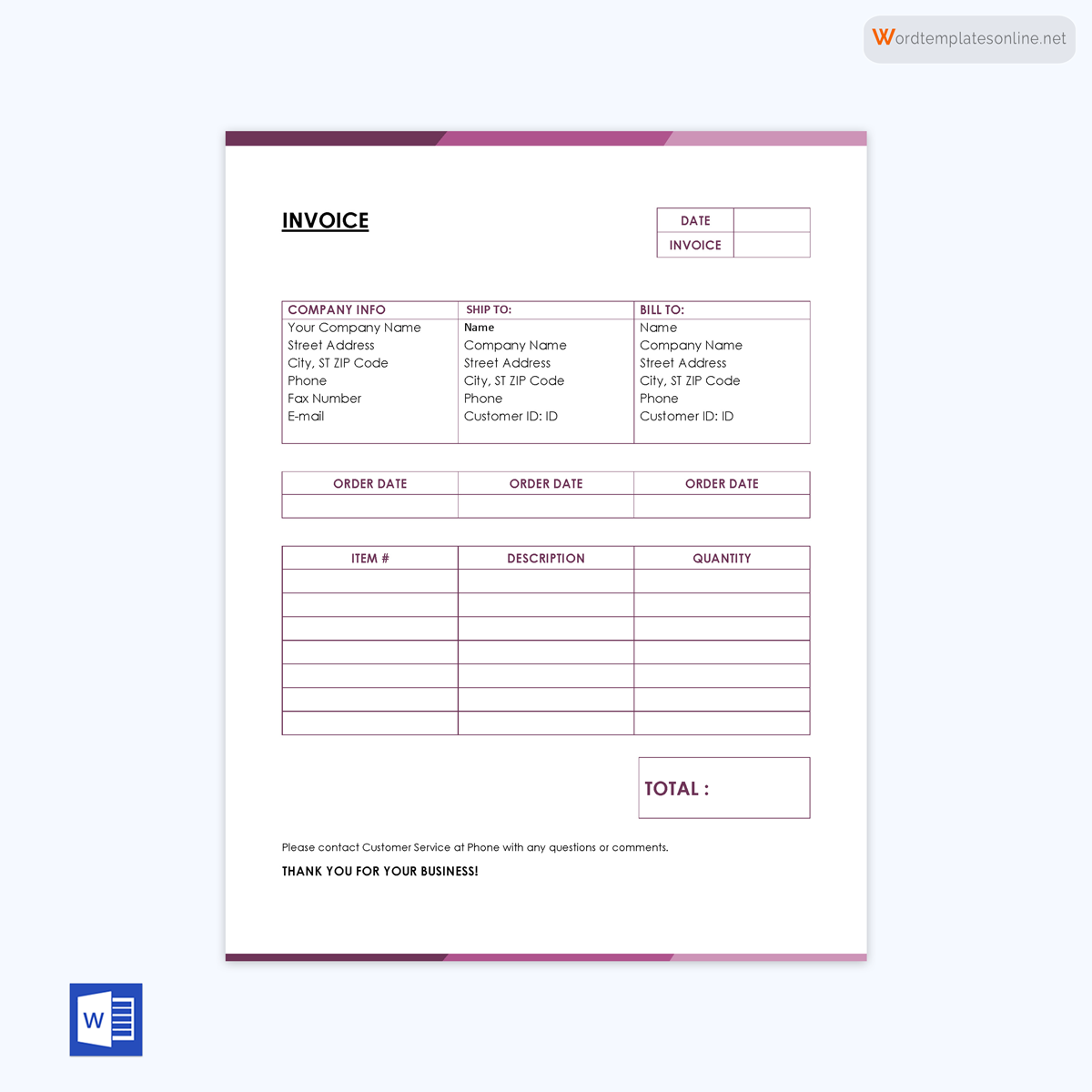 40 Free Blank Invoice Templates Excel Word Edit U0026 Print