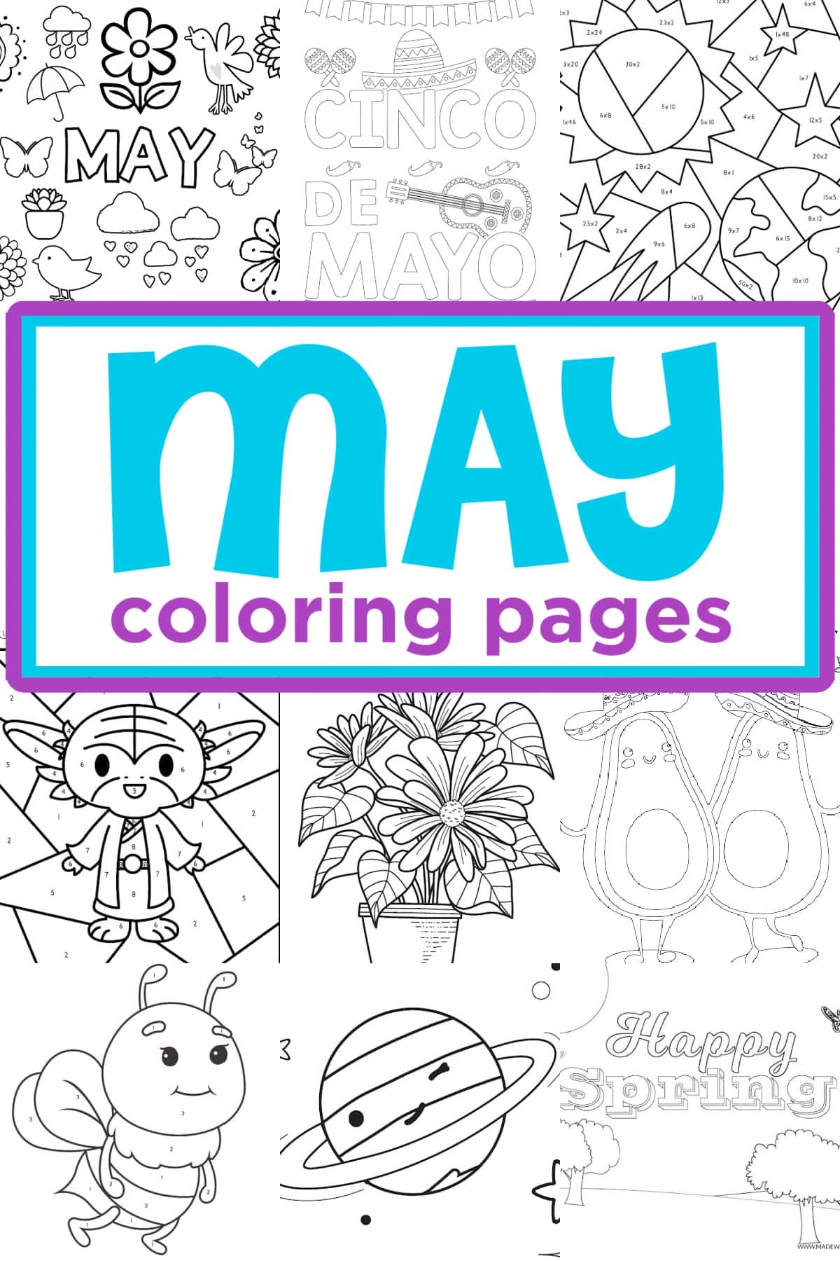 50 May Coloring Pages FREE Spring Printables Made With HAPPY