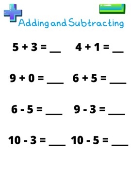 Addition And Subtraction Worksheet By Creativity Dream TPT