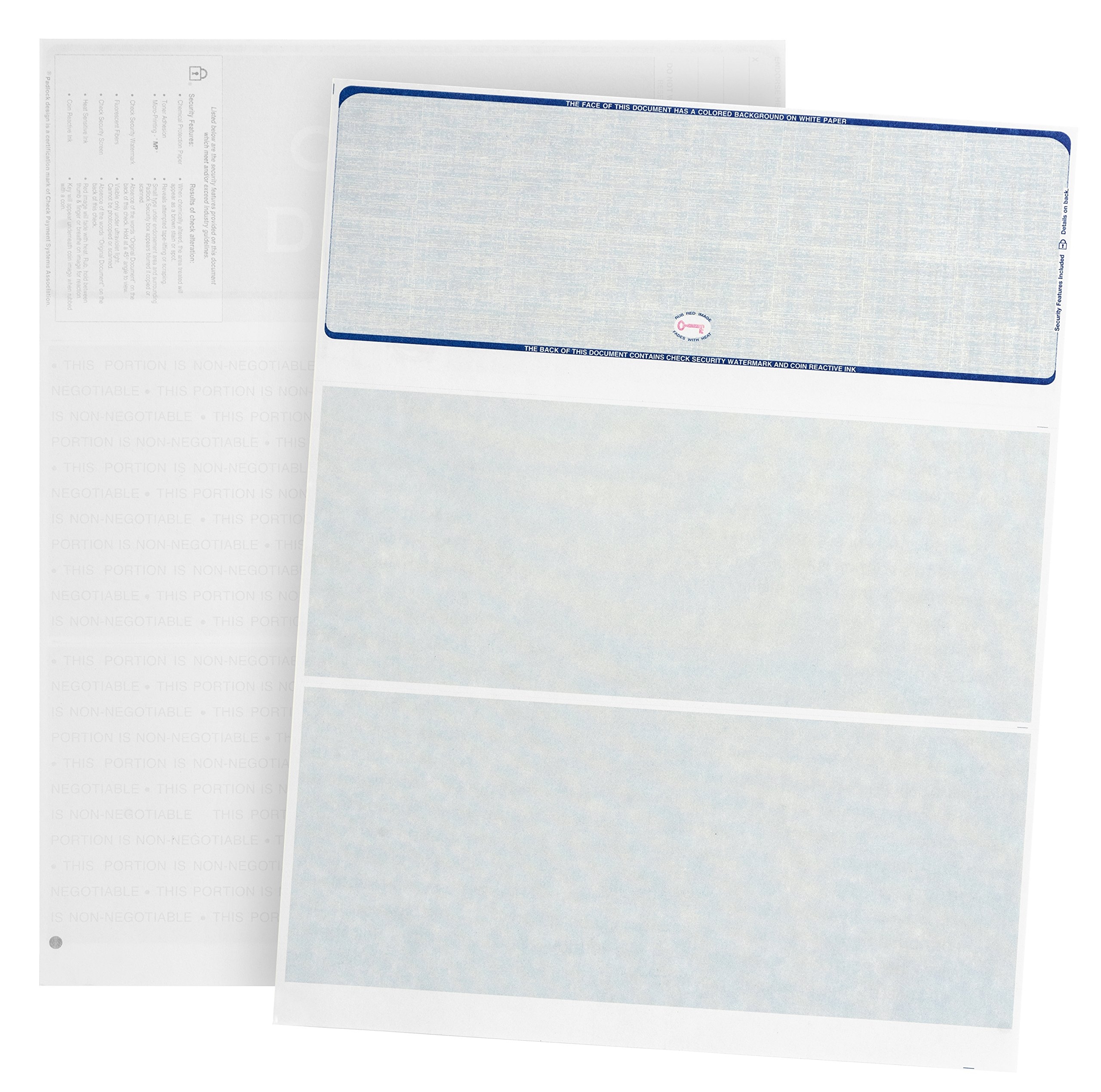 Amazon 500 Blank Check Stock Designed For Secure Computer Printed Checks With Quickbooks And More Blue Linen Pattern 500 Sheets 8 5 Inch X 11 Inch Office Products