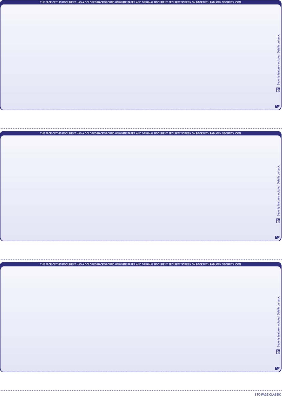 Blank Business Checks Lowest Price Online Blank Computer Checks 3 Per Page Blank Laser Checks At Cheapcomputerchecks