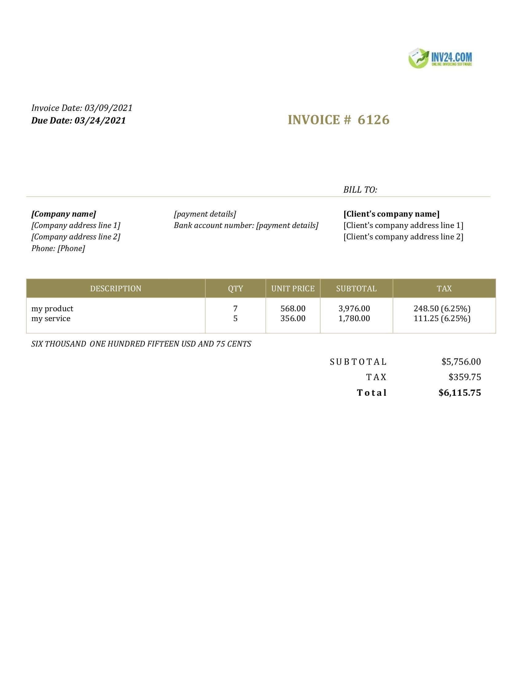 Editable Printable Invoice Template Word Google Docs 