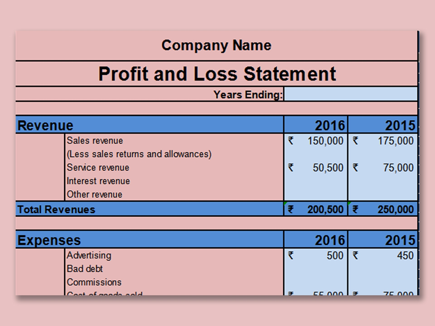 EXCEL Of Template Income Statement xlsx WPS Free Templates