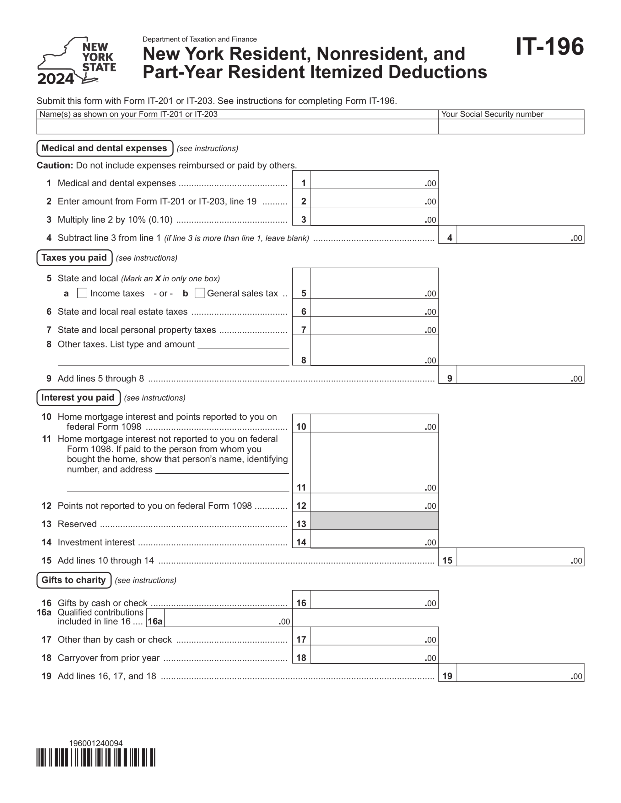 Form IT 196 2024 2025 Fill Official Tax Forms PDF Guru