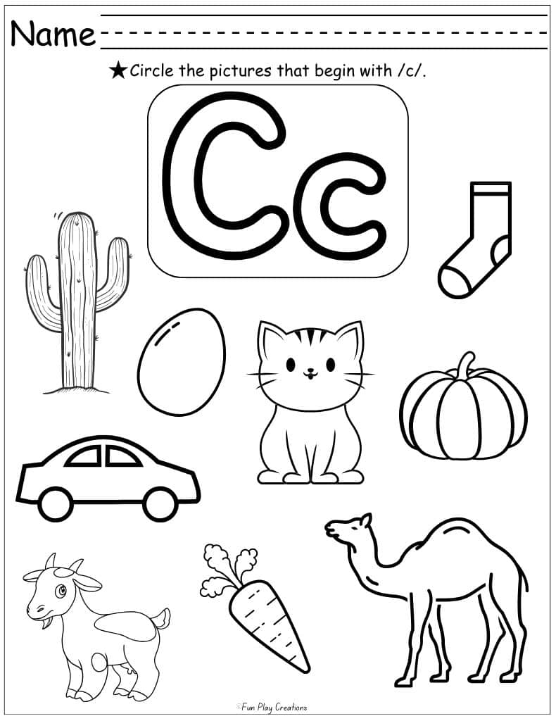 Free Letter C Worksheets
