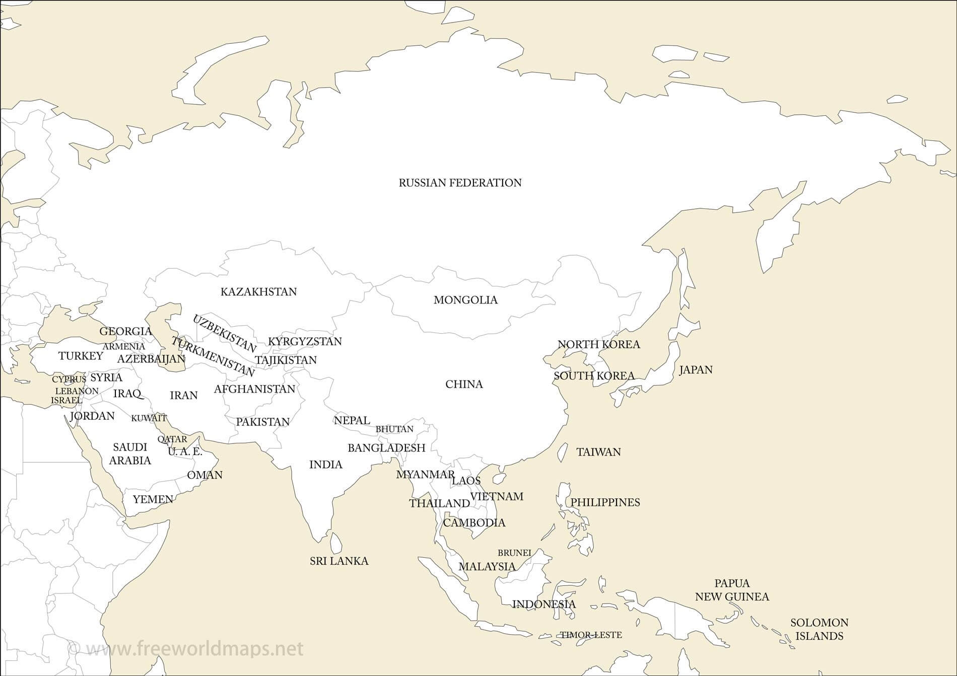 Free Printable Maps Of Asia