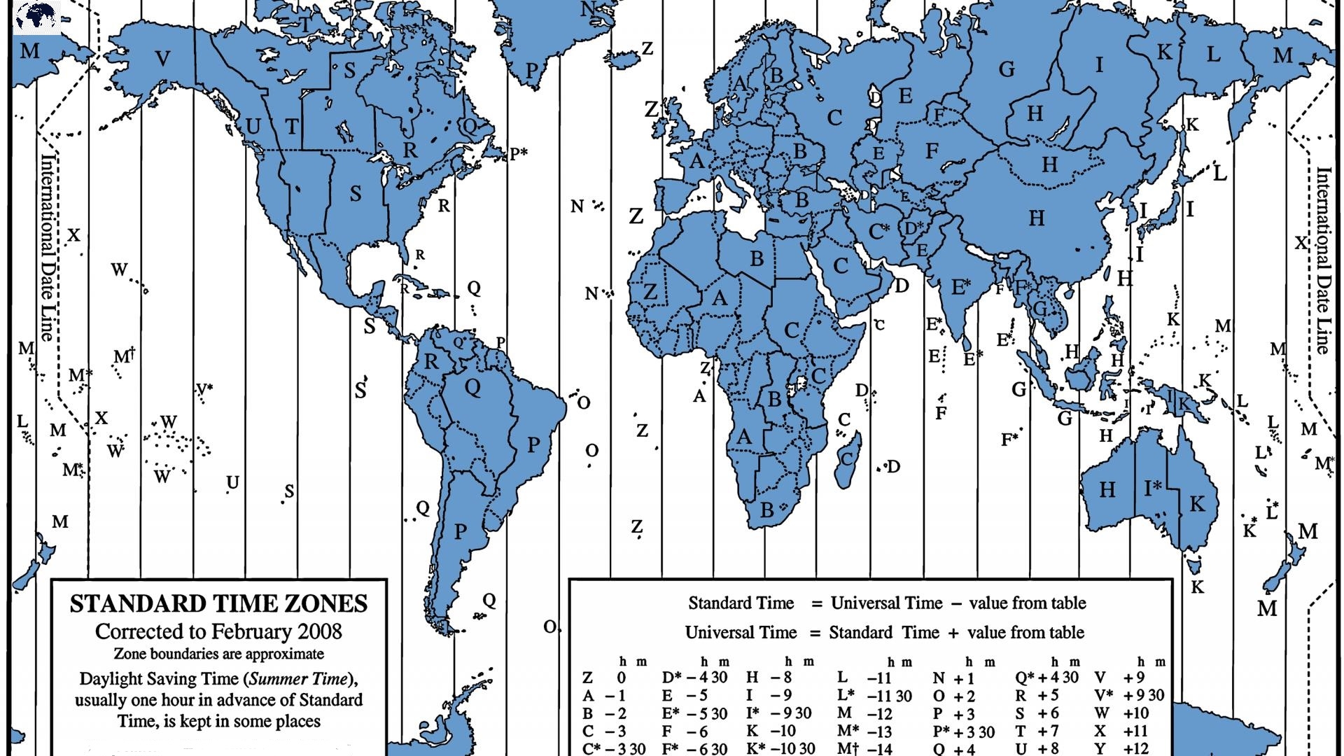 Free Printable World Time Zone Map With Countries In PDF Blank 