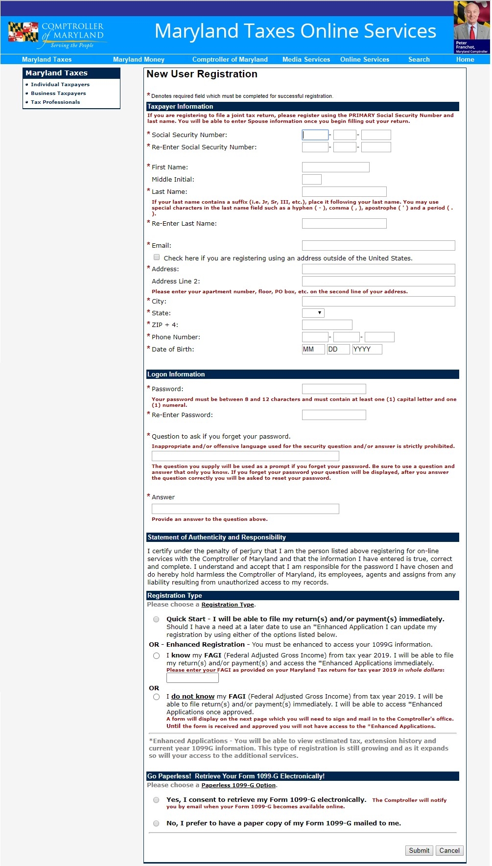 IFile DEMO Maryland s Internet Tax Filing For 2020