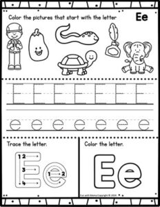Letter E Worksheets Fun With Mama