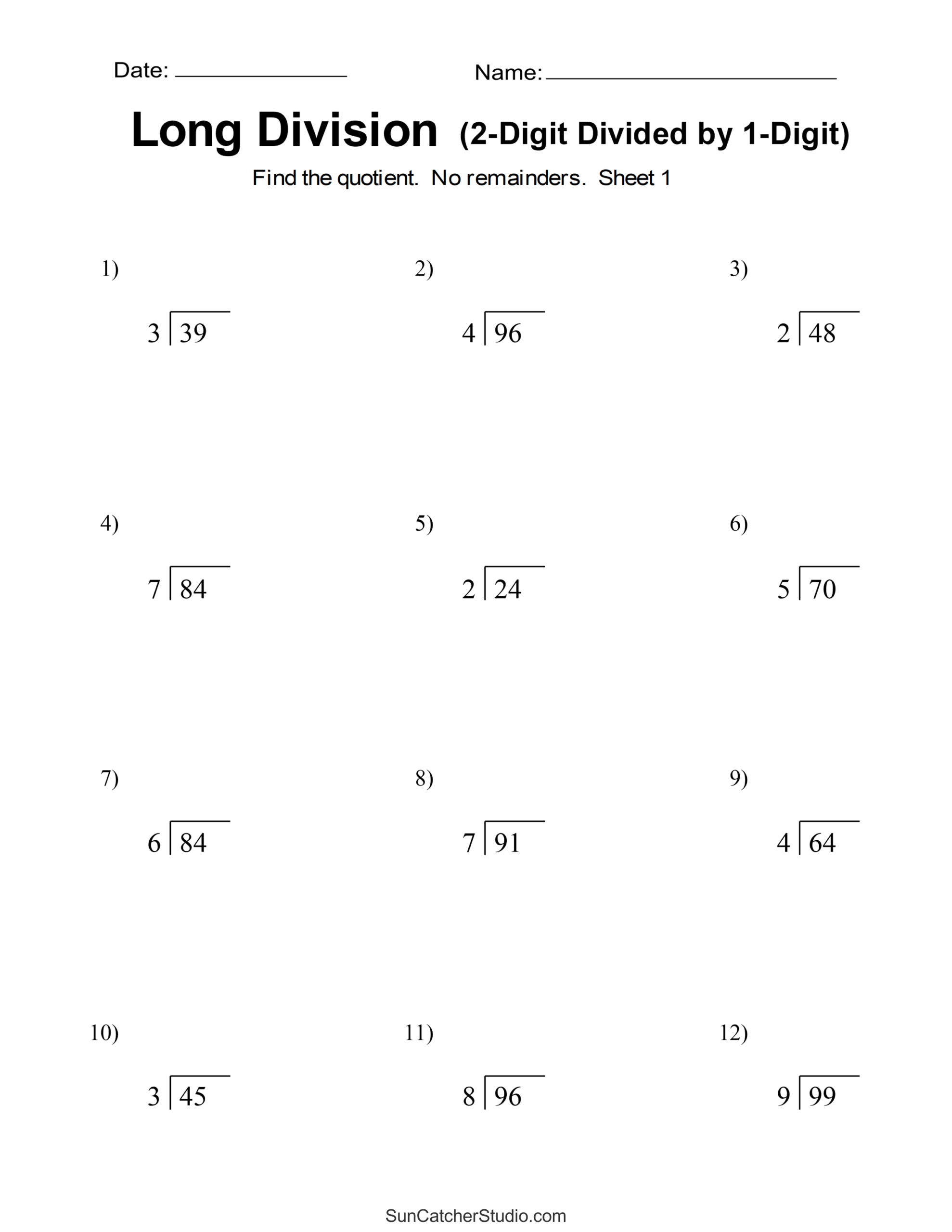 Long Division Worksheets U0026 Problems Free Printable Math Drills Free Printables Monograms Design Tools Patterns U0026 DIY Projects