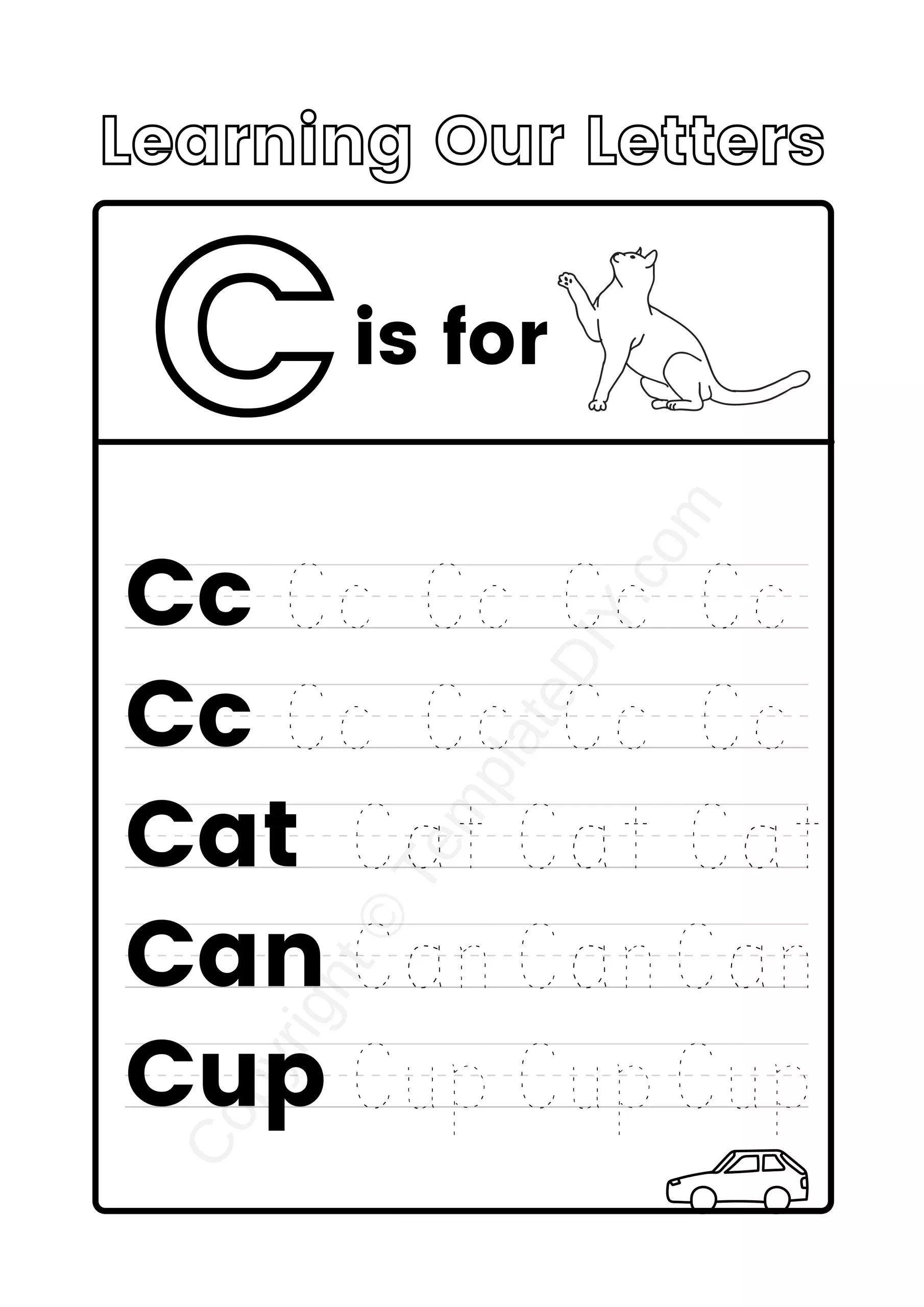 Matching Letter C Worksheets Printable Calendars AT A GLANCE