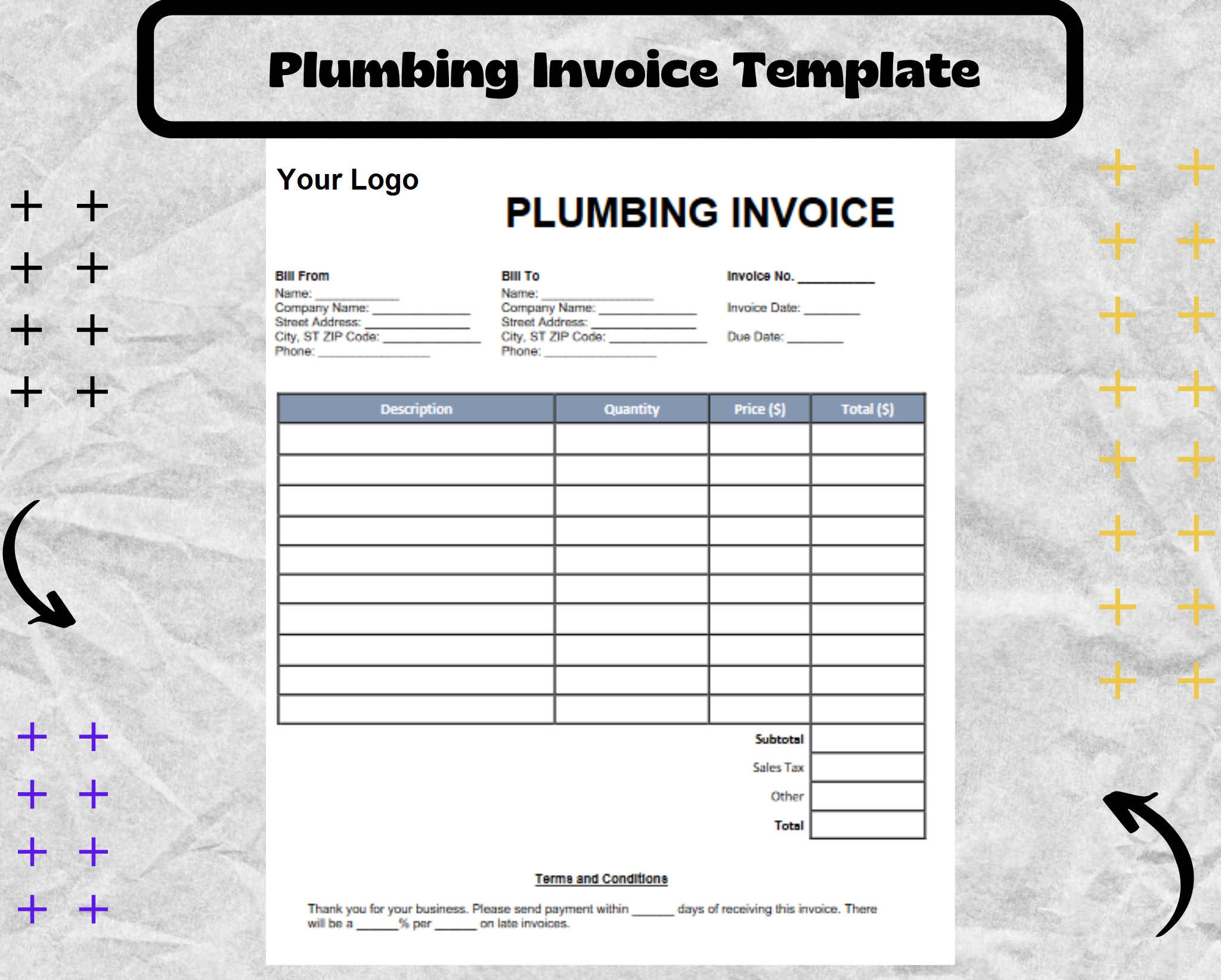 Plumbing Invoice Plumbing Invoice Template Plumbing Invoice 