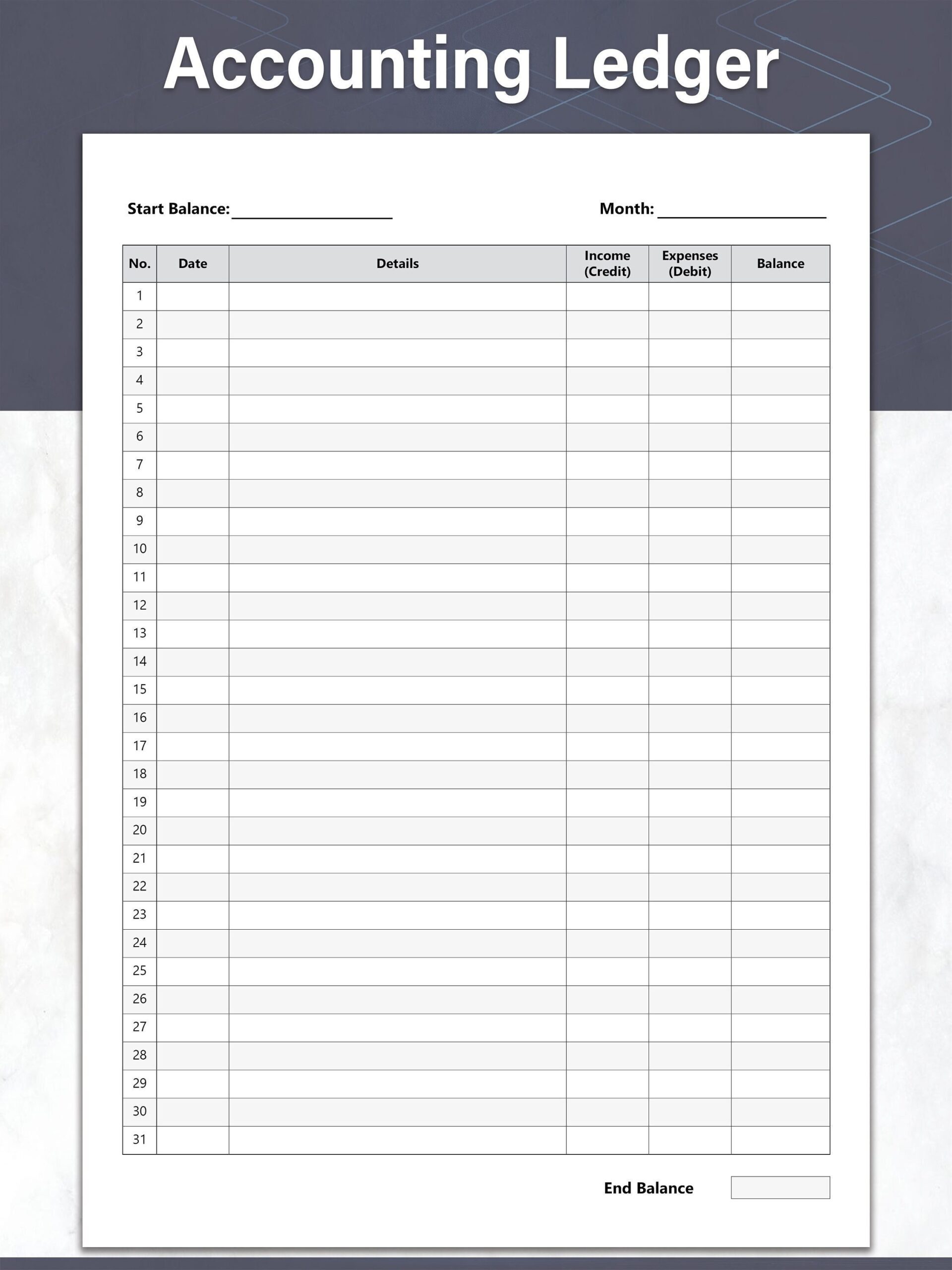 Printable Accounting Ledger General Ledger Sheet Money Tracker And Expense Tracker Ideal For Small Business Etsy