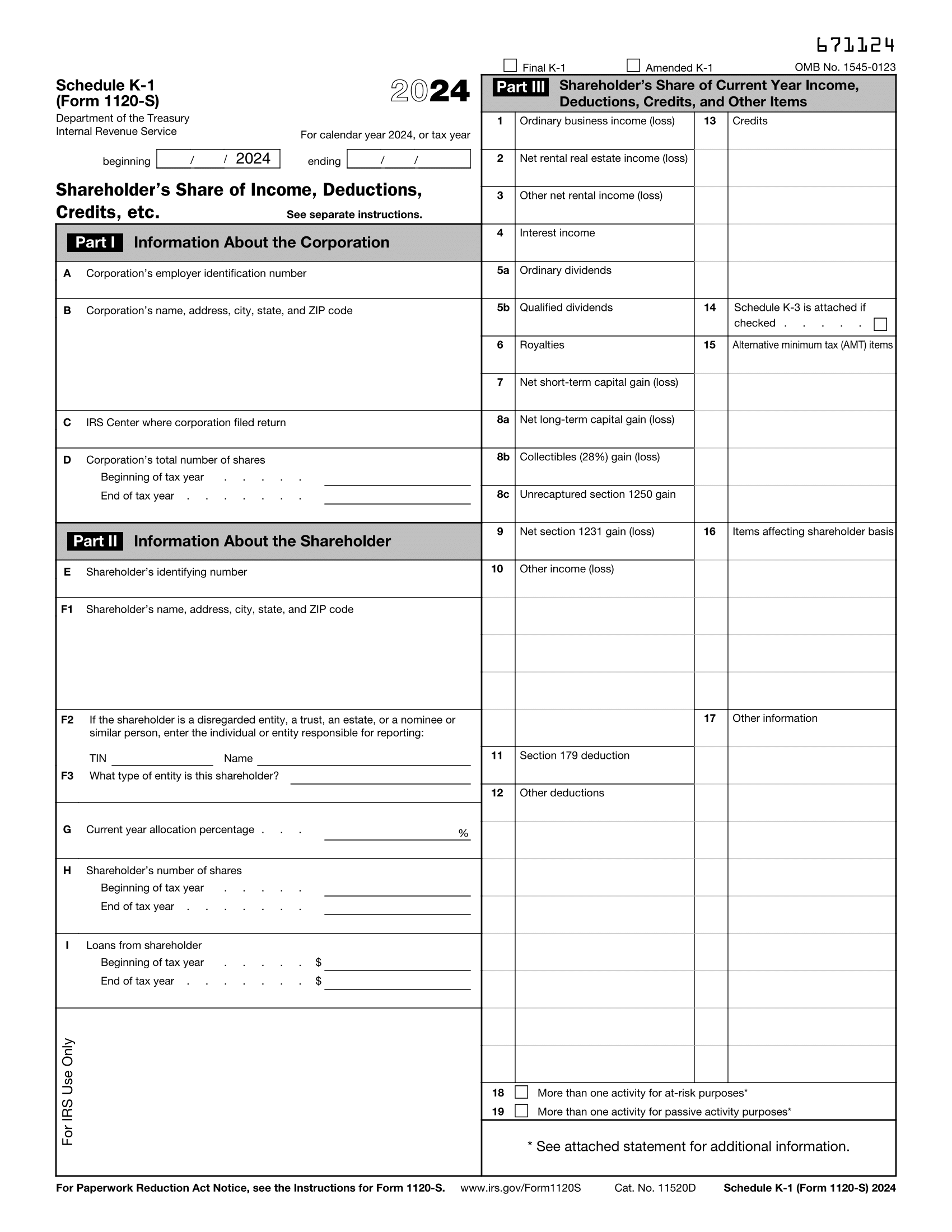 S Corp Schedule K 1 Form 1120S A Simple Guide Bench Accounting