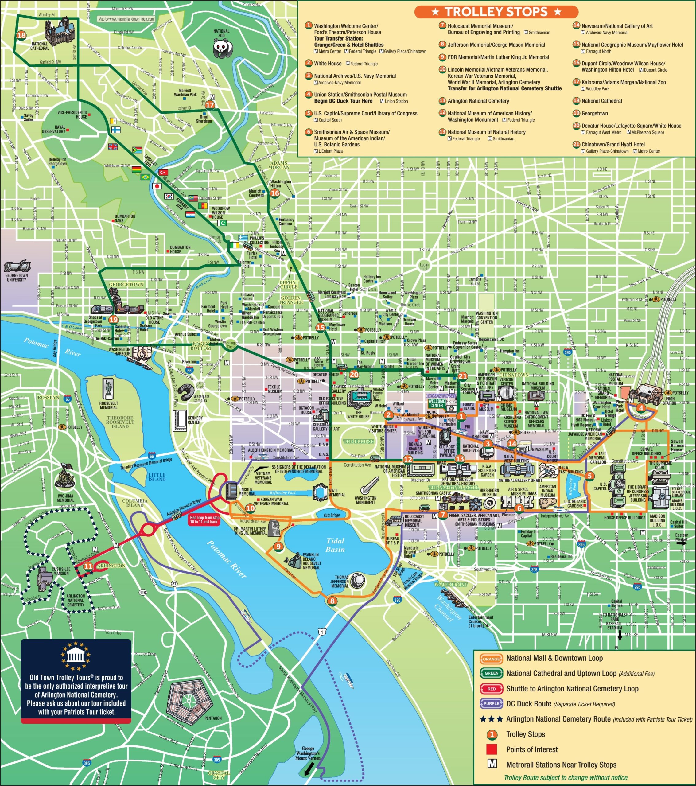 Washington D C Tourist Attractions Map Ontheworldmap